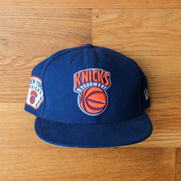New Era 59FIFTY New York Knicks Fitted Hat Size 7 3/4 Blue Orange Sportswear NBA